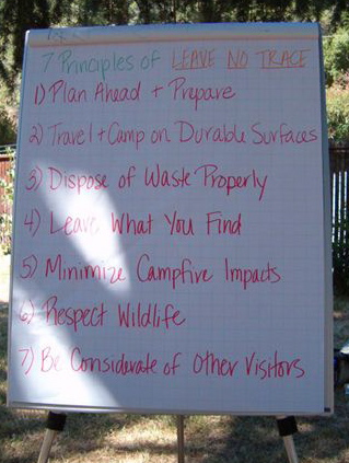 7 Principles of "Leave No Trace"