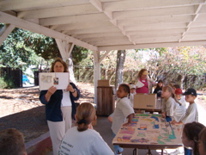 Sue shows sketchbook from AK 2nd week 1sy day August 9, 2004 005